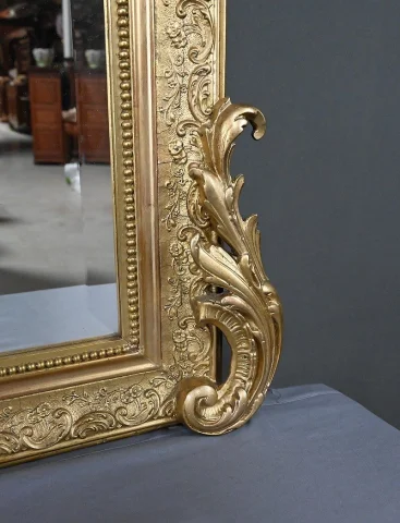 Beveled Mirror with Pediment, Louis XV style – 2nd half of the 19th century
