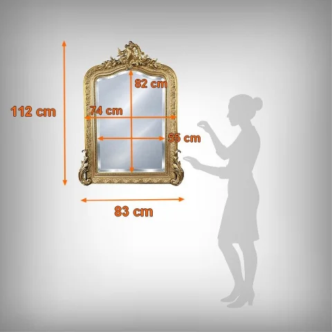 Beveled Mirror with Pediment, Louis XV style – 2nd half of the 19th century