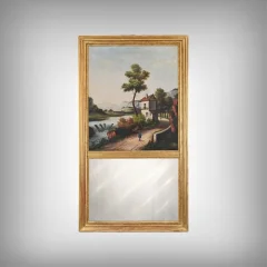 Miroir Trumeau en Bois Doré, style Louis XVI – 1900

Trumeau镜，鎏金木框，路易十六风格 – 1900年