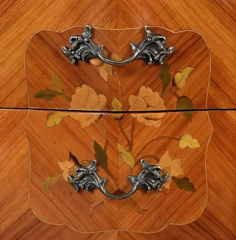 Coppia di Comodini in Marqueterie di Palissandro, Stile Luigi XV – Seconda Metà del XX Secolo