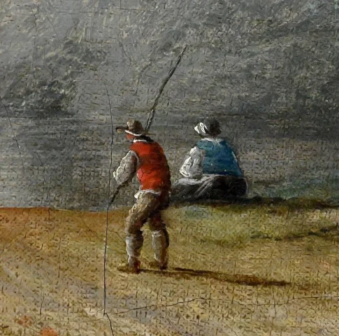 Cuadro «Chemin ouvrant sur la Mer», óleo sobre tabla, en el gusto de Jean Pillement – Finales del siglo XIX