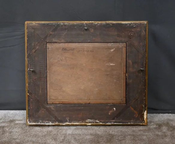 Cuadro «Chemin ouvrant sur la Mer», óleo sobre tabla, en el gusto de Jean Pillement – Finales del siglo XIX