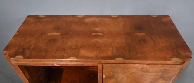 Bibús en chapa de olmo veteado, Art Déco – 1940