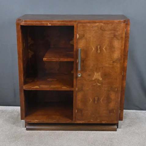 Bibús en chapa de olmo veteado, Art Déco – 1940