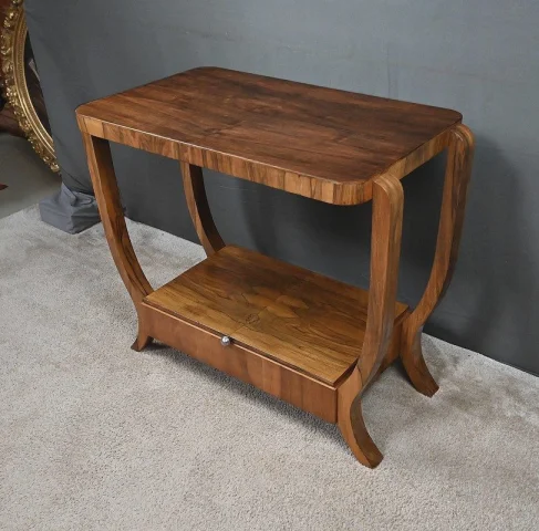 Consola en chapa de nogal, estilo Art déco – siglo XX
