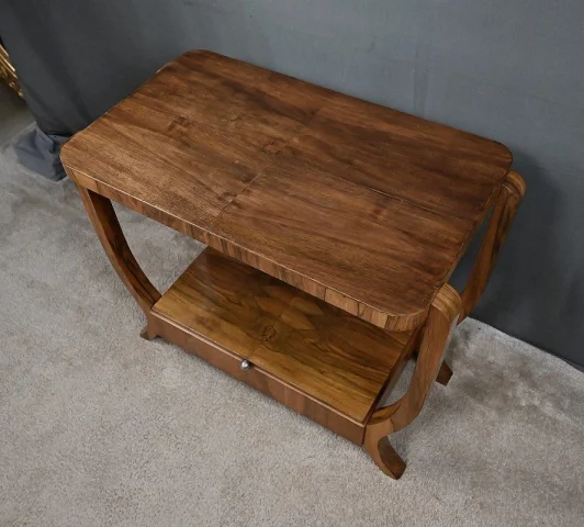 Consola en chapa de nogal, estilo Art déco – siglo XX