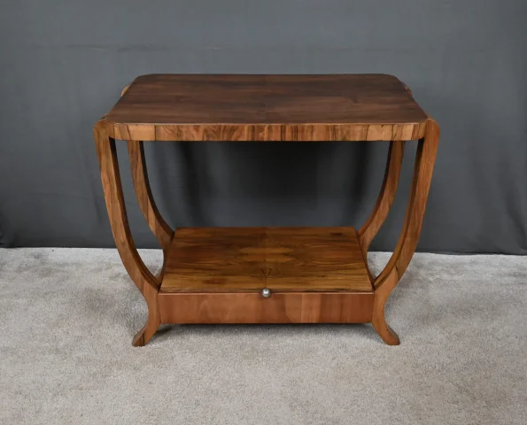 Consola en chapa de nogal, estilo Art déco – siglo XX