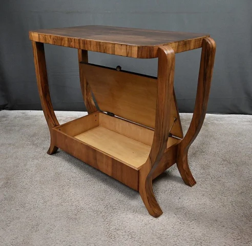 Consola en chapa de nogal, estilo Art déco – siglo XX