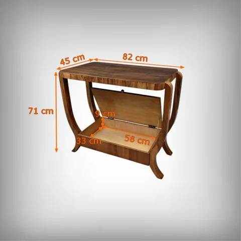 Consola en chapa de nogal, estilo Art déco – siglo XX
