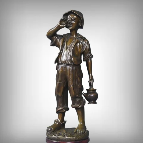 Bronze « Le Petit Porteur d'Eau », firmado Dubois – Finales del siglo XIX