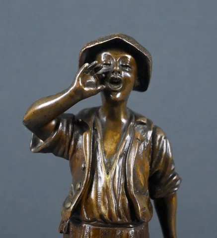 Bronze « Le Petit Porteur d'Eau », firmado Dubois – Finales del siglo XIX