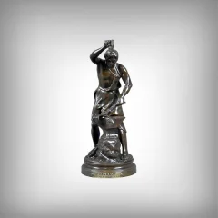 Bronze « Le Forgeron », firmado A. Gaudez – Finales del siglo XIX