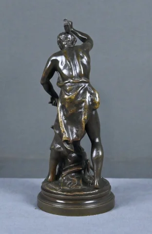 Bronze « Le Forgeron », firmado A. Gaudez – Finales del siglo XIX