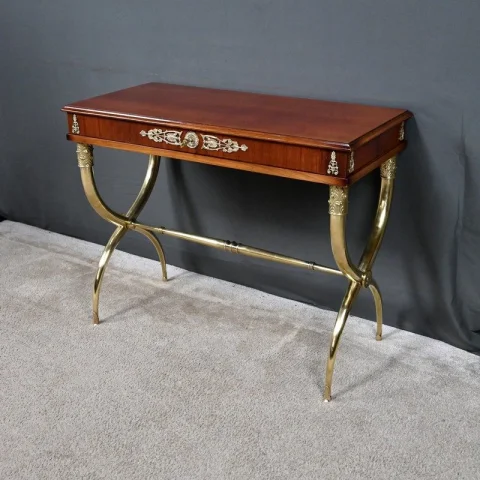 Console en placage d'acajou, estilo Imperio – 1ª parte del siglo XX