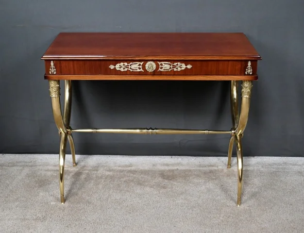 Console en placage d'acajou, estilo Imperio – 1ª parte del siglo XX