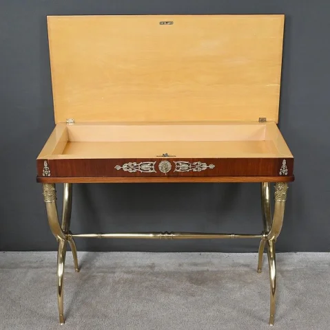 Console en placage d'acajou, estilo Imperio – 1ª parte del siglo XX