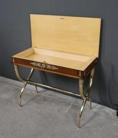 Console en placage d'acajou, estilo Imperio – 1ª parte del siglo XX