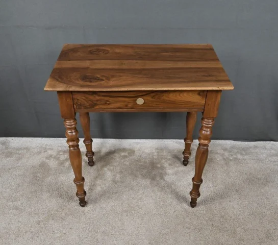 Small Louis-Philippe Style Walnut Writing Table – 19th Century — Restored