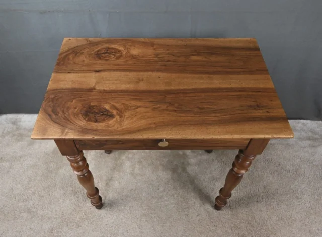 Small Louis-Philippe Style Walnut Writing Table – 19th Century — Restored