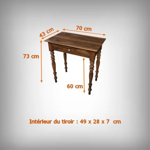 Small Louis-Philippe Style Walnut Writing Table – 19th Century — Restored