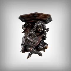 Console d’Applique en Noyer Sculpté, goût Renaissance – Fin XIXe