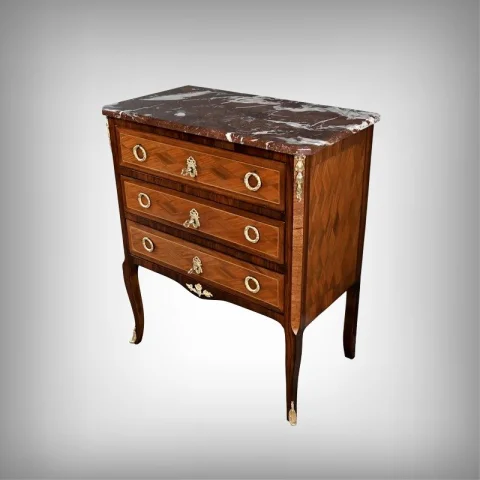 Marquetry Chest of Drawers, Transition Louis XV–Louis XVI Style – Mid-20th Century — Restored