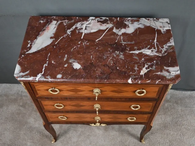 Marquetry Chest of Drawers, Transition Louis XV–Louis XVI Style – Mid-20th Century — Restored