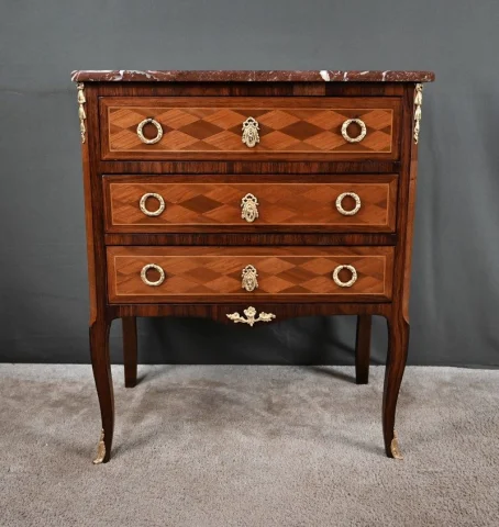 Marquetry Chest of Drawers, Transition Louis XV–Louis XVI Style – Mid-20th Century — Restored