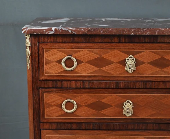 Marquetry Chest of Drawers, Transition Louis XV–Louis XVI Style – Mid-20th Century — Restored