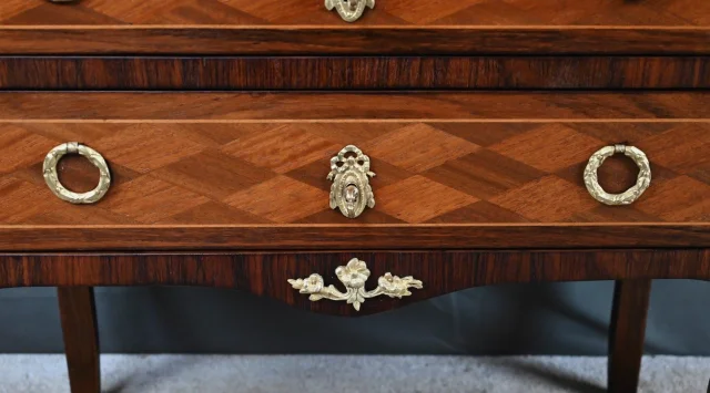 Marquetry Chest of Drawers, Transition Louis XV–Louis XVI Style – Mid-20th Century — Restored
