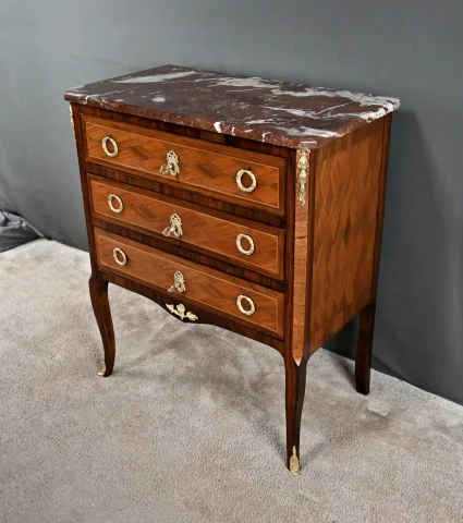 Marquetry Chest of Drawers, Transition Louis XV–Louis XVI Style – Mid-20th Century — Restored