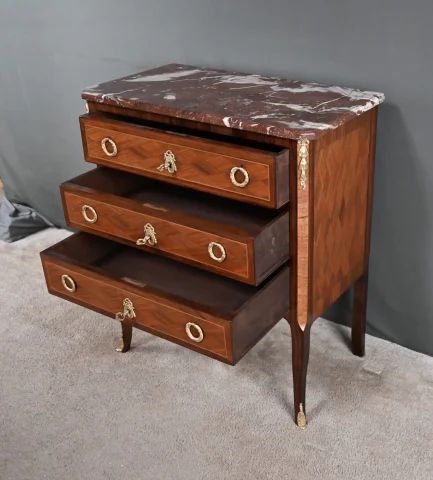 Marquetry Chest of Drawers, Transition Louis XV–Louis XVI Style – Mid-20th Century — Restored