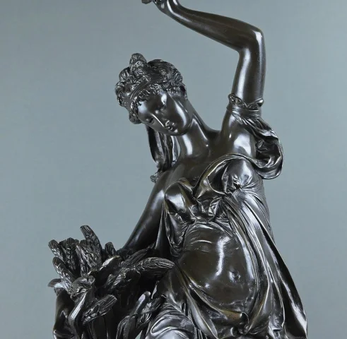 Importante bronzo "Estate" firmato Carrier-Belleuse – seconda metà del XIX secolo — Ottimo stato