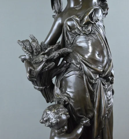 Importante bronzo "Estate" firmato Carrier-Belleuse – seconda metà del XIX secolo — Ottimo stato