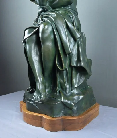 重要なブロンズ作品「考える人」シパリュス署名、アール・デコ時代 – 20世紀前半 — 非常に良好