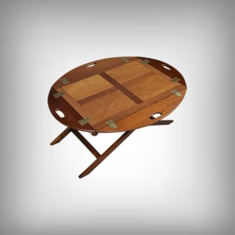 テーブル・ド・マジョルドーム 折りたたみ式マホガニー製 – 1940年 — Restauré