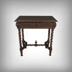 Small Walnut Writing Table, Henri II Style – Late 19th Century
