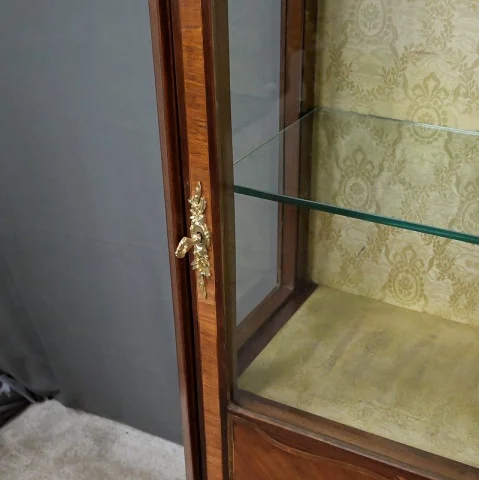 Vitrine en marqueterie de bois de rose et d'acajou, de style Louis XVI – Début du XXe siècle

路易十六风格玫瑰木与桃花心木镶嵌细工展示柜 — 20世纪初 — Restauré
