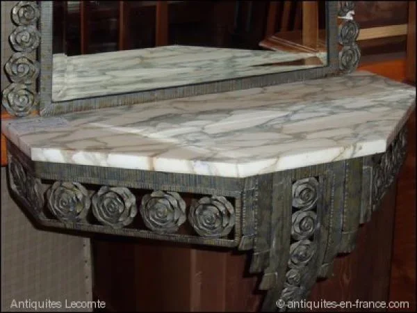 Console et Miroir en Fer forgé ART DECO