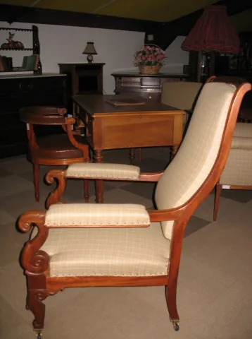 Fauteuil Voltaire en Acajou XIXe