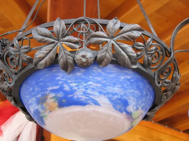 Lustre Art-Déco en Fer forgé XXe