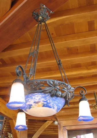 Lustre Art-Déco en Fer forgé XXe