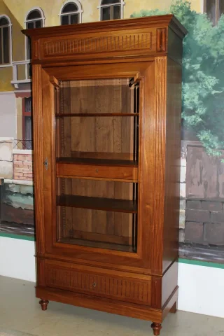 Armoire 1 porte vitrée en Acajo massif XXe