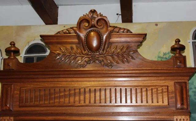 Armoire 1 porte vitrée en Acajo massif XXe