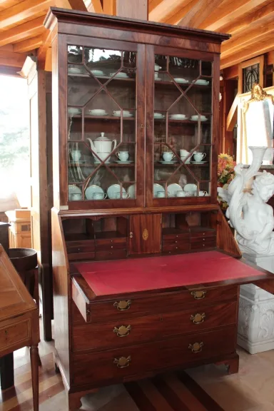 19TH C BUREAU BOOKCASE