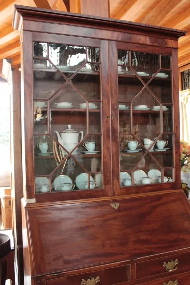 19TH C BUREAU BOOKCASE