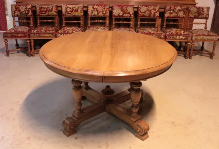 Table-Guéridon en chêne XXeme