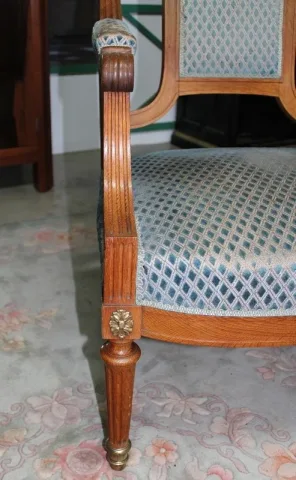 Paire de Fauteuils Louis XVI en chêne XXe