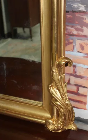 Miroir doré "Rocaille" XIXe