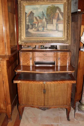 Cabinet Louis XV en marqueterie XIXe